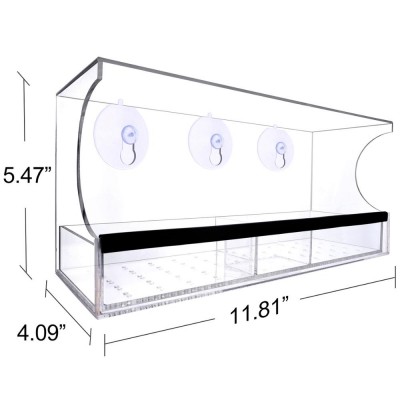 Clear acrylic bird feeder with suction cup,bird feeder