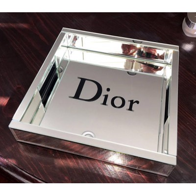 Luxury Acrylic Plastic Tray Mirrored Cosmetics Tray Organizer