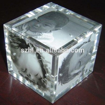 Clear acrylic photo frame cube with magnets acrylic picture frame cubes